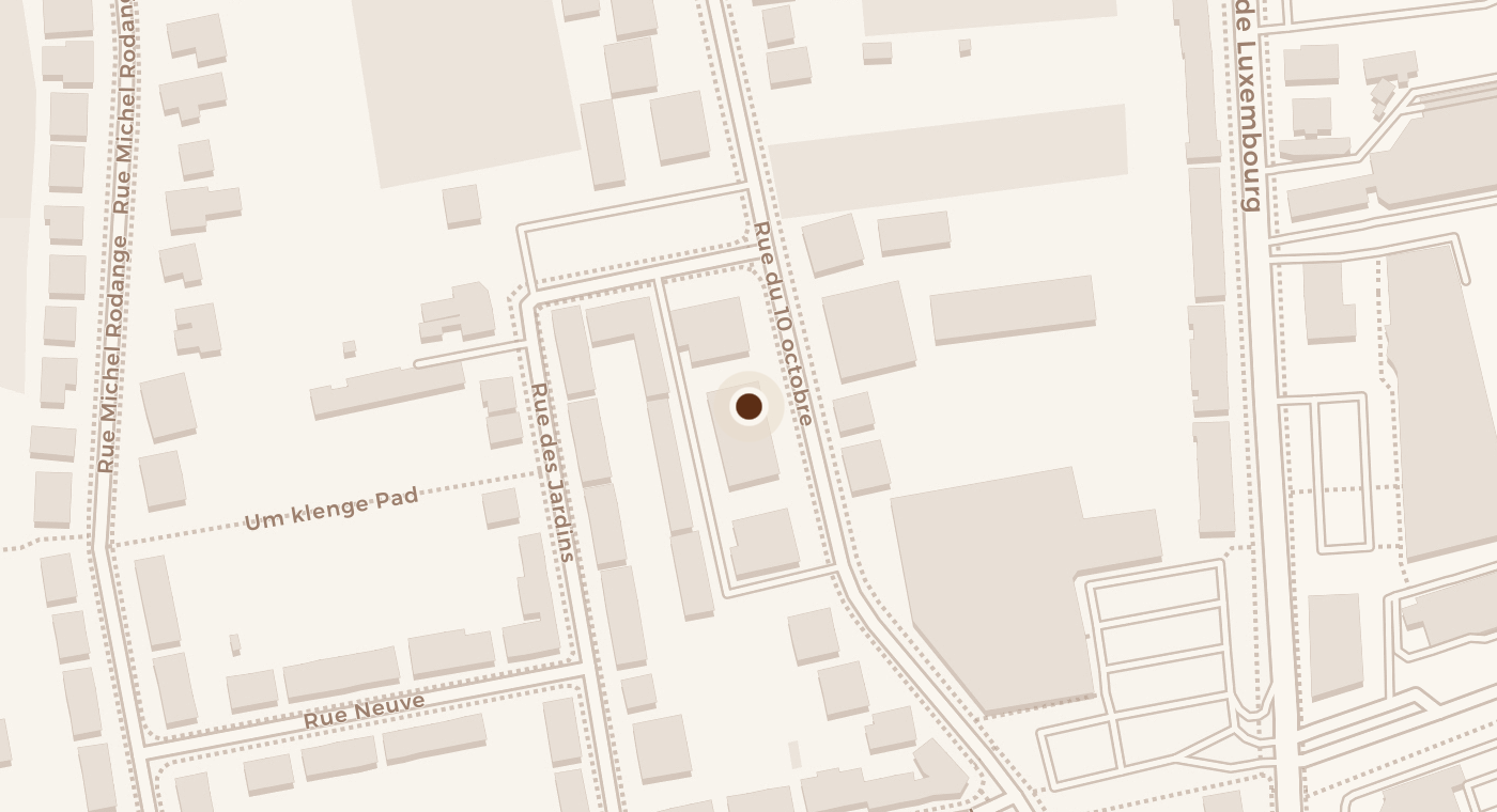 Plan du quartier : le salon se trouve au 64 Rue du Dix Octobre, à Bereldange.